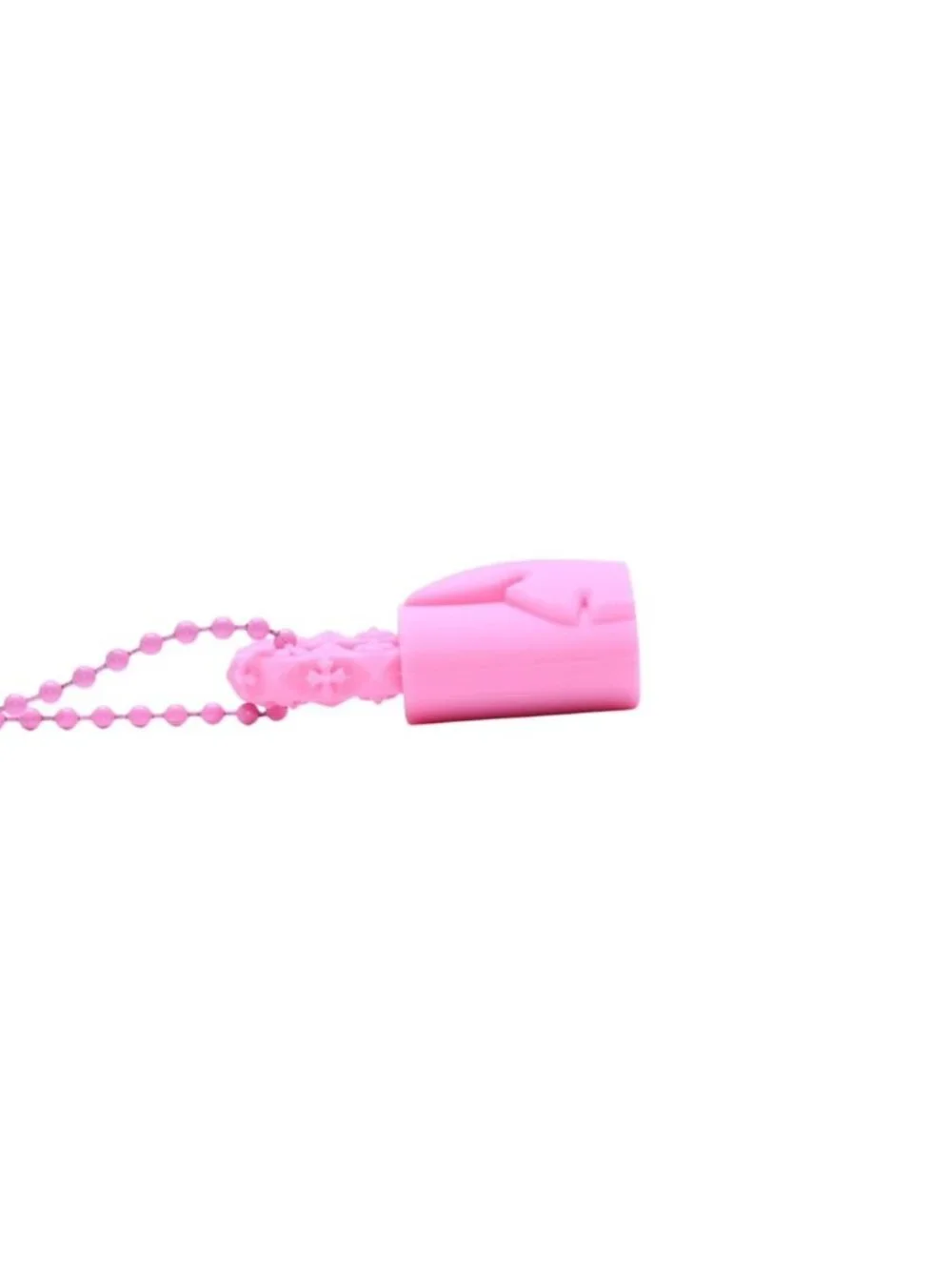 Chrome Hearts Padlock Flerknee Silicone Rubber Necklace Pink Ball Chain